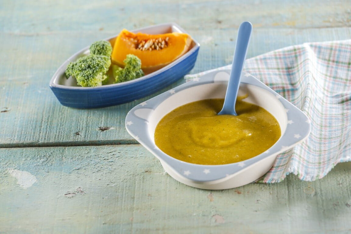 Creme de abóbora com brócolos (bebé a partir dos 6 meses)