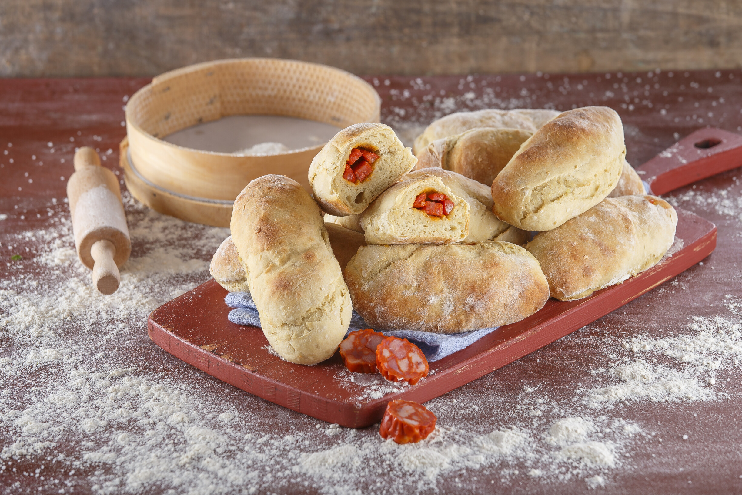 Bolo do caco com chouriço