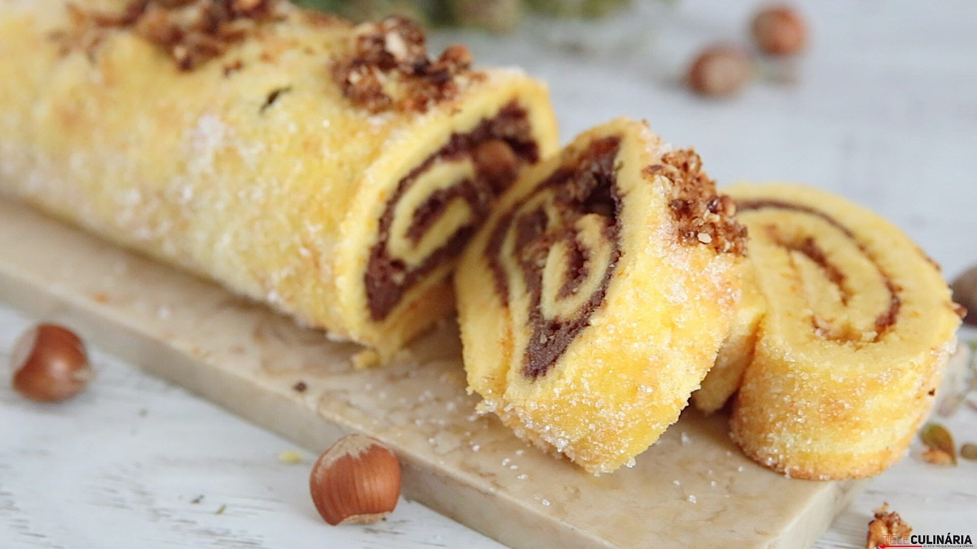 Torta de laranja com creme de avelã