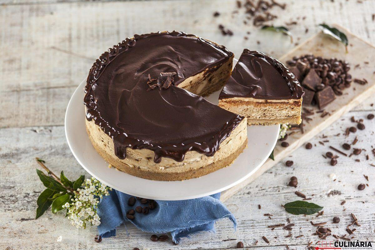 Cheesecake de café e chocolate