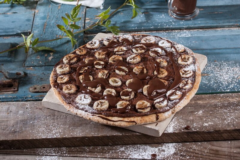 Pizza doce de banana