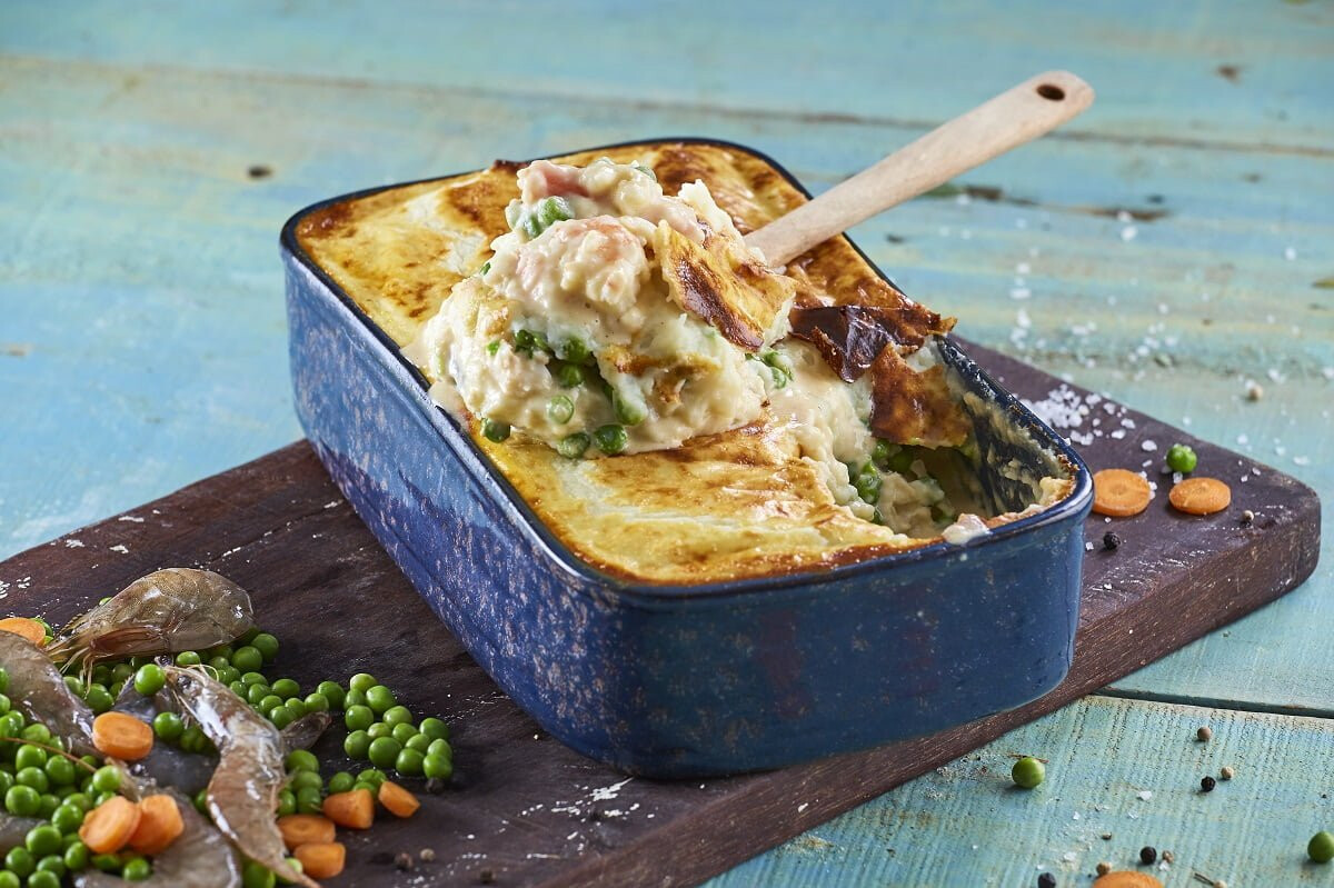 Empadão de pescada e camarão