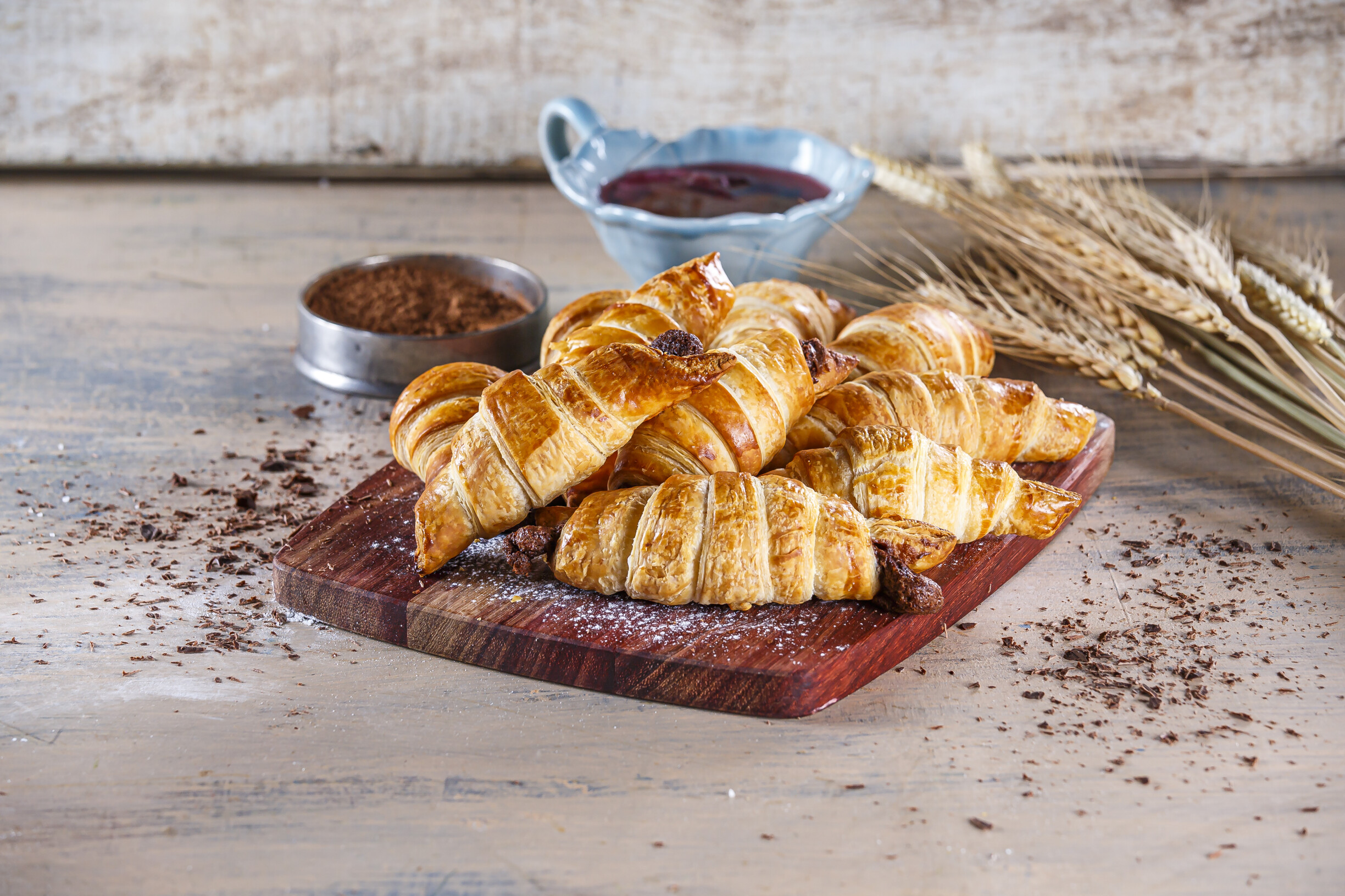 Croissants de chocolate recheados