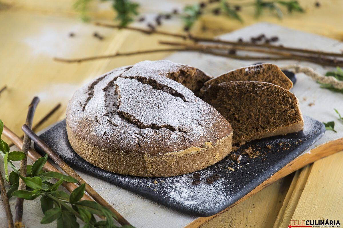 Bolo de café e chocolate