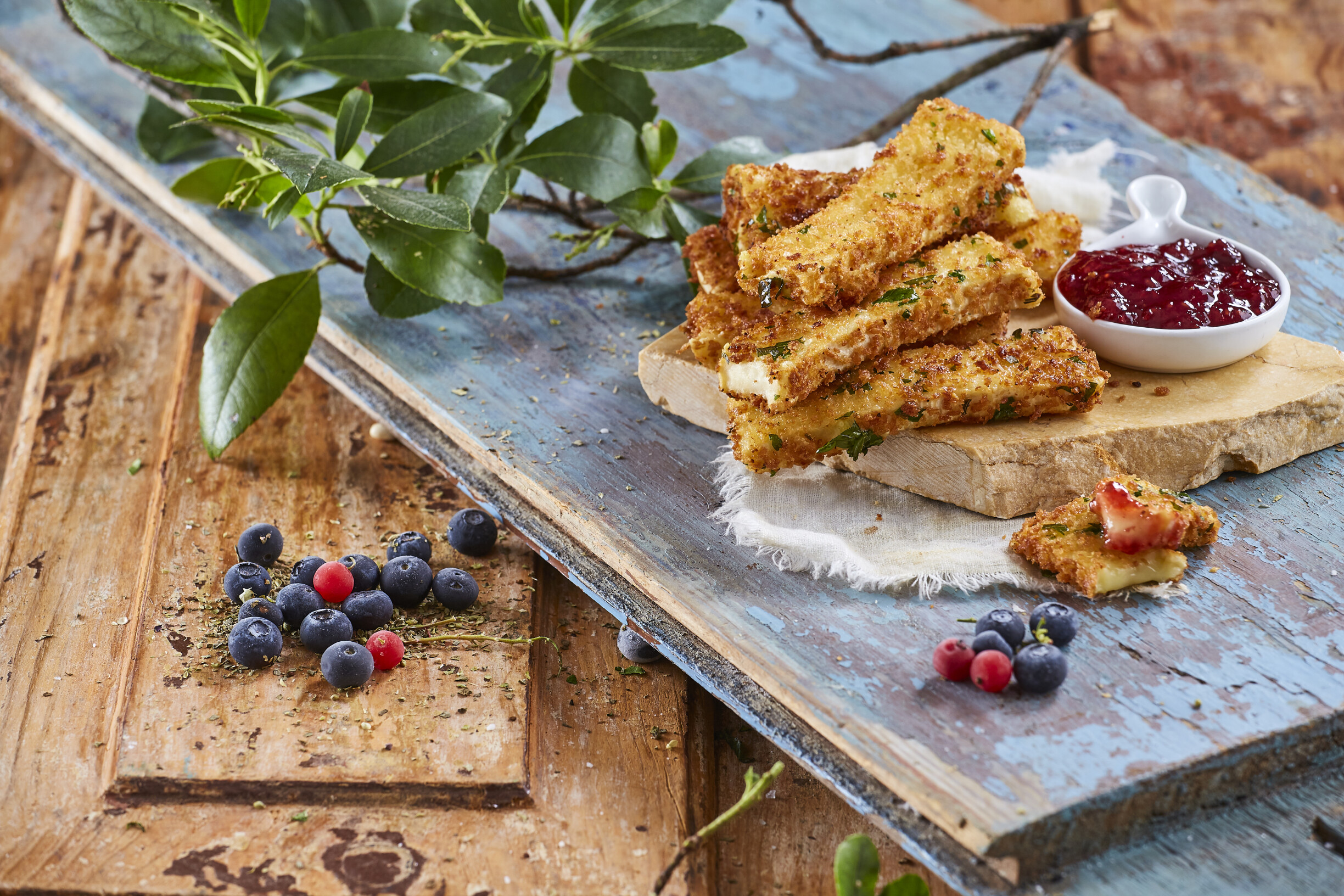 Queijo panado air fryer